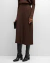 Lafayette 148 Finespun Voile Sunburst Ribbed Skirt In Wood Metallic