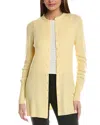 Lafayette 148 New York Ribbed Silk-blend Cardigan In Yellow