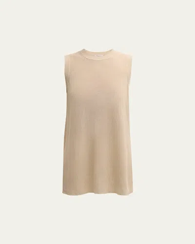 Lafayette 148 Ribbed Sleeveless Cotton Tunic In Pebble