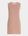 Lafayette 148 Ribbed Sleeveless Cotton Tunic In Powder