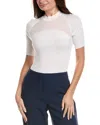 Lafayette 148 New York Ribbed Wool & Silk-blend Sweater In White