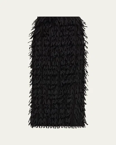 Lafayette 148 New York Embellished Straight Midi Skirt In Black