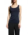 Lafayette 148 Rider Scoop-neck Tank In Black In Blue