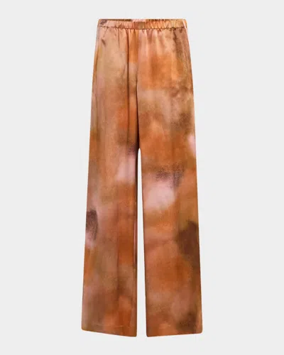 Lafayette 148 Riverside Silk Straight-leg Pull-on Pants