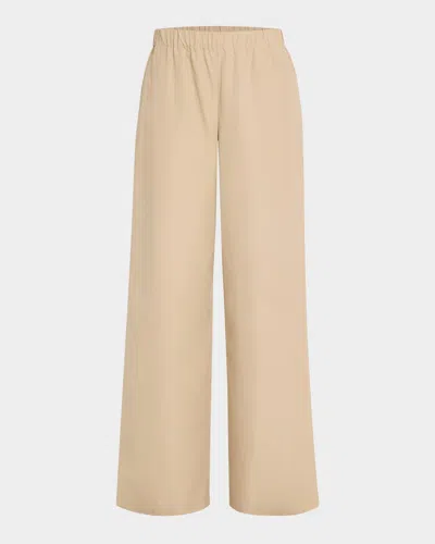 Lafayette 148 Riverside Wide-leg Organic Cotton Poplin Pants