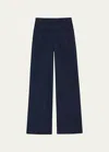 Lafayette 148 Sateen Diagonal Pleat Riverside Pant In Ink