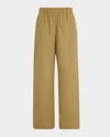 Lafayette 148 New York Riverside Elastic Waist Wide Leg Pants In Loden Green