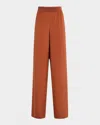 Lafayette 148 Riverside Wide-leg Stretch Silk Pants