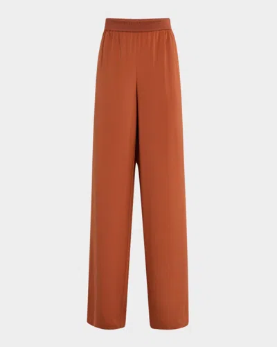 Lafayette 148 Riverside Wide-leg Stretch Silk Pants