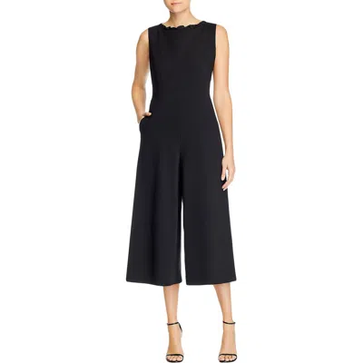 Lafayette 148 Rooney Womens Ruffled Sleeveless Jumpsuit In Black