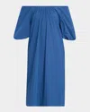 Lafayette 148 Travel Cotton Short Sleeve Shift Dress