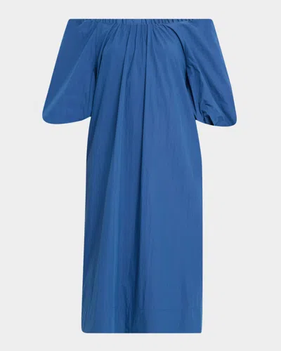 LAFAYETTE 148 RUCHED OFF-SHOULDER DRESS