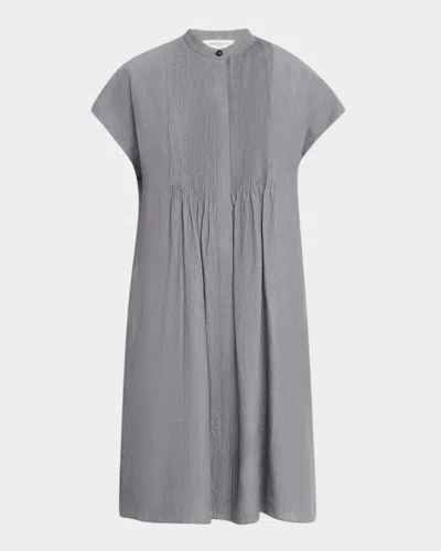 Lafayette 148 Ruched Pintuck Linen Dress
