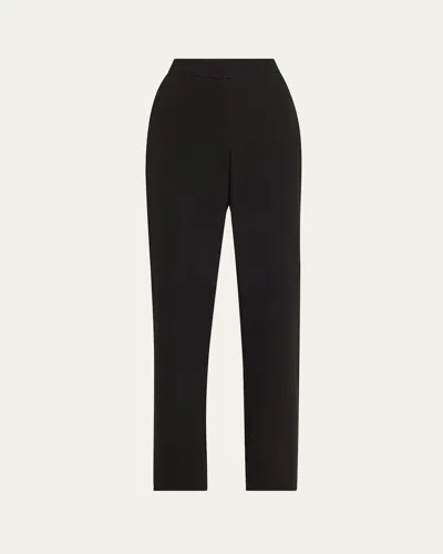 Lafayette 148 Saint Marks Flared Contrast-trim Pants In Black