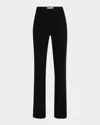 Lafayette 148 Saint Marks Flared Contrast-trim Pants In Black