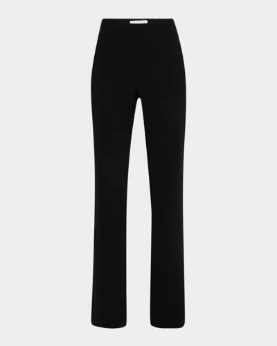 Lafayette 148 Saint Marks Flared Contrast-trim Pants In Black