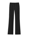 Lafayette 148 Wool-silk Crepe Saint Marks Flared Pant In Black