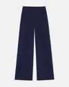 Lafayette 148 Sateen Diagonal Pleat Riverside Pant In Blue