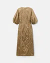 Lafayette 148 Satin Balloon Short Sleeve Midi Dress