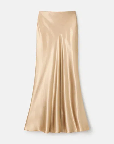 Lafayette 148 Satin Bias Cut Flared Maxi Skirt In Brown