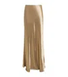 Lafayette 148 Satin Maxi Skirt In Sand