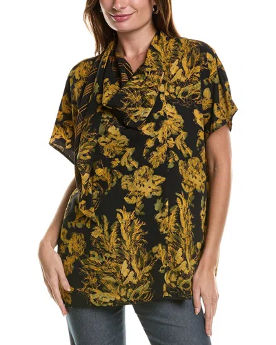 Lafayette 148 New York Scarf Neck Blouse In Yellow