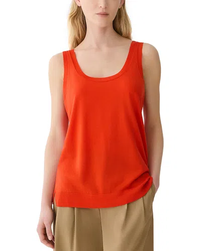 Lafayette 148 New York Scoop Neck Merino Wool Sweater Tank In Orange