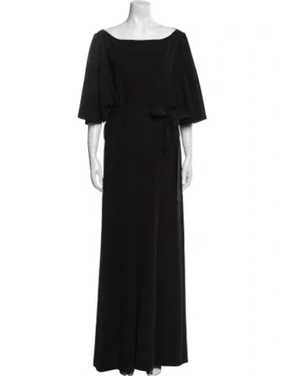 Pre-owned Lafayette 148 Scoop Neck Jumpsuit In Black