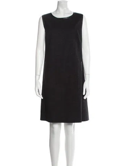 Pre-owned Lafayette 148 Scoop Neck Knee-length Dress In Black