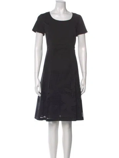 Pre-owned Lafayette 148 Scoop Neck Knee-length Dress In Black