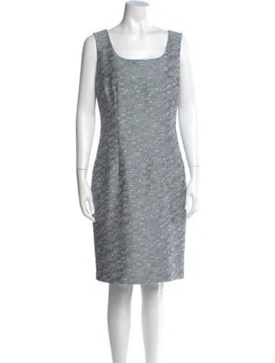 Pre-owned Lafayette 148 Scoop Neck Knee-length Dress In Blue