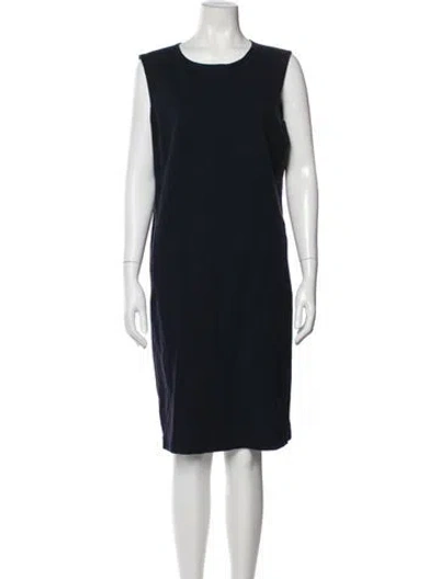 Pre-owned Lafayette 148 Scoop Neck Knee-length Dress In Blue