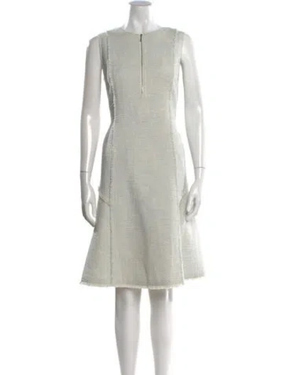 Pre-owned Lafayette 148 Scoop Neck Knee-length Dress In Blue