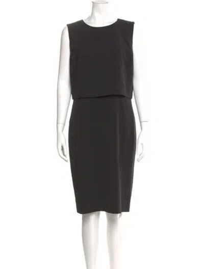 Pre-owned Lafayette 148 Scoop Neck Knee-length Dress In Gray