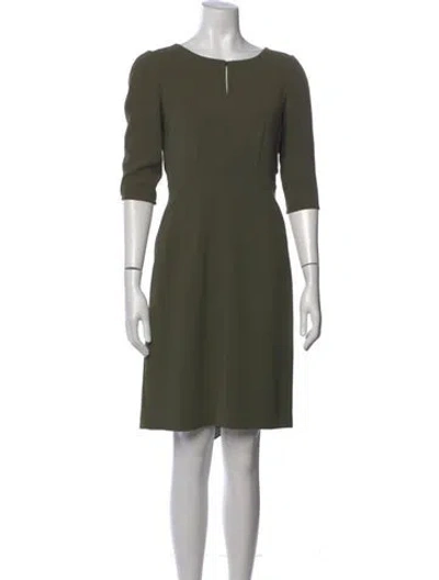 Pre-owned Lafayette 148 Scoop Neck Knee-length Dress In Green