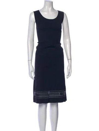 Pre-owned Lafayette 148 Scoop Neck Knee-length Dress In Multi