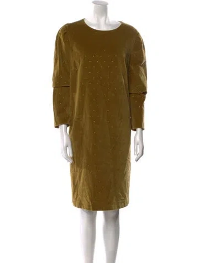 Pre-owned Lafayette 148 Scoop Neck Knee-length Dress In Neutral