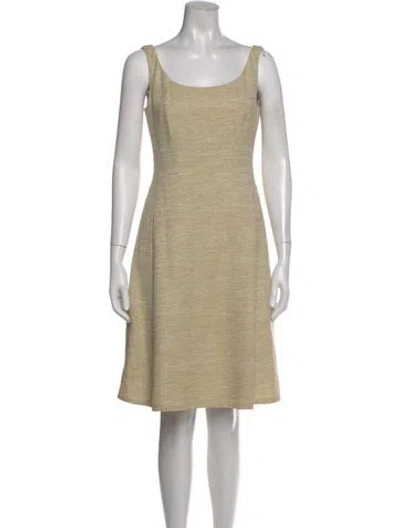 Pre-owned Lafayette 148 Scoop Neck Knee-length Dress In Neutral