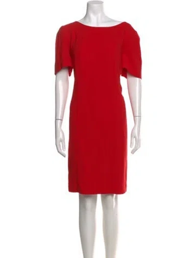 Pre-owned Lafayette 148 Scoop Neck Knee-length Dress In Red