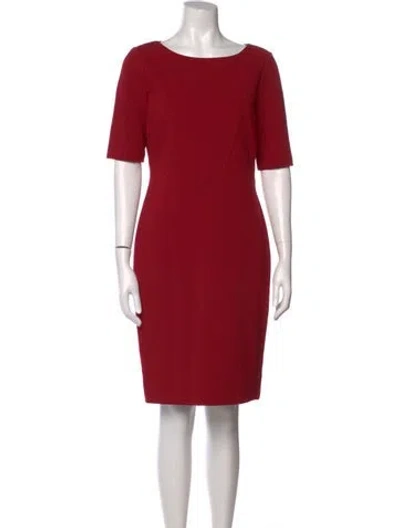 Pre-owned Lafayette 148 Scoop Neck Knee-length Dress In Red