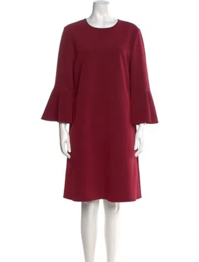 Pre-owned Lafayette 148 Scoop Neck Knee-length Dress W/ Tags In Burgundy
