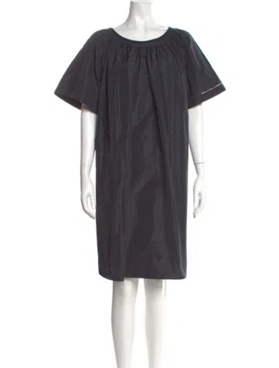 Pre-owned Lafayette 148 Scoop Neck Knee-length Dress W/ Tags In Gray