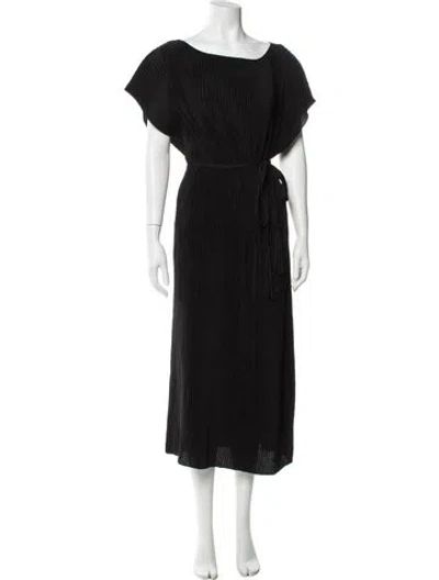 Pre-owned Lafayette 148 Scoop Neck Long Dress In Black