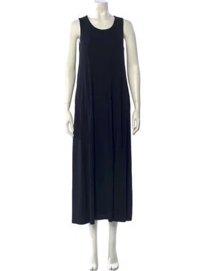 Pre-owned Lafayette 148 Scoop Neck Long Dress In Black