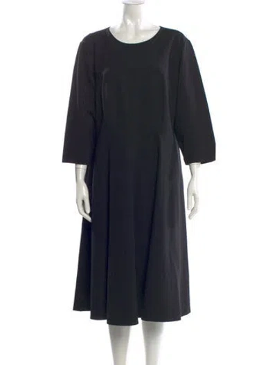 Pre-owned Lafayette 148 Scoop Neck Midi Length Dress In Blue