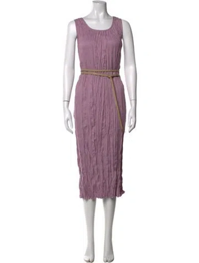 Pre-owned Lafayette 148 Scoop Neck Midi Length Dress In Purple
