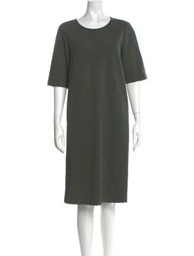 Pre-owned Lafayette 148 Scoop Neck Midi Length Dress W/ Tags In Green