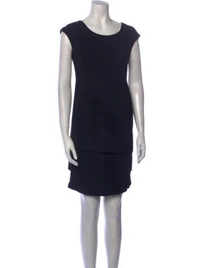 Pre-owned Lafayette 148 Scoop Neck Mini Dress In Black