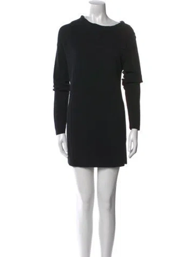 Pre-owned Lafayette 148 Scoop Neck Mini Dress In Black