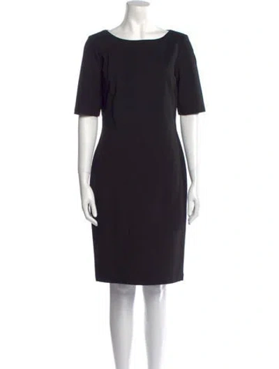 Pre-owned Lafayette 148 Scoop Neck Mini Dress In Black